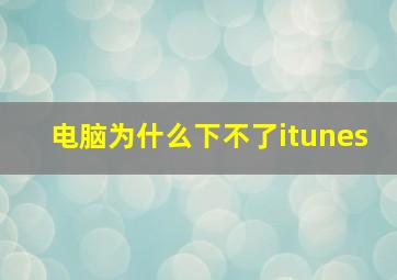 电脑为什么下不了itunes