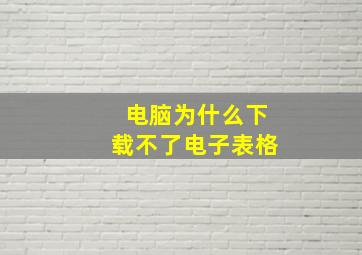 电脑为什么下载不了电子表格