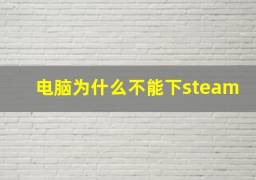 电脑为什么不能下steam