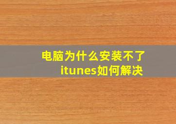 电脑为什么安装不了itunes如何解决