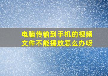 电脑传输到手机的视频文件不能播放怎么办呀