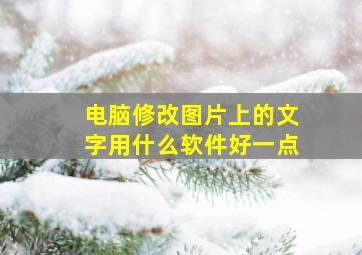 电脑修改图片上的文字用什么软件好一点