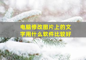 电脑修改图片上的文字用什么软件比较好