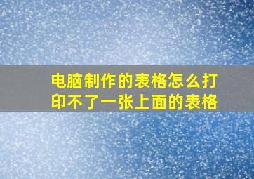 电脑制作的表格怎么打印不了一张上面的表格