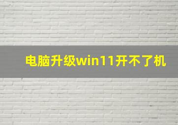 电脑升级win11开不了机