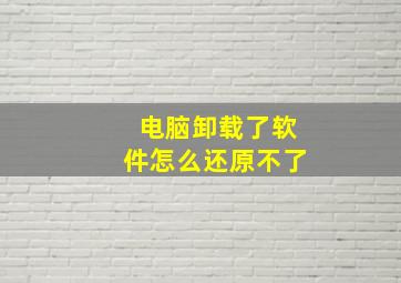 电脑卸载了软件怎么还原不了