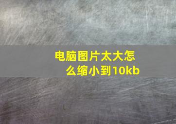 电脑图片太大怎么缩小到10kb