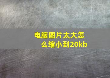 电脑图片太大怎么缩小到20kb