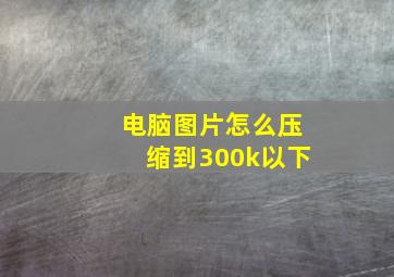 电脑图片怎么压缩到300k以下