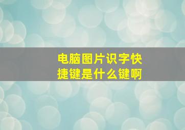 电脑图片识字快捷键是什么键啊