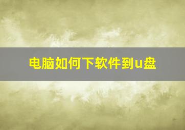 电脑如何下软件到u盘