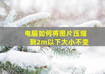 电脑如何将图片压缩到2m以下大小不变