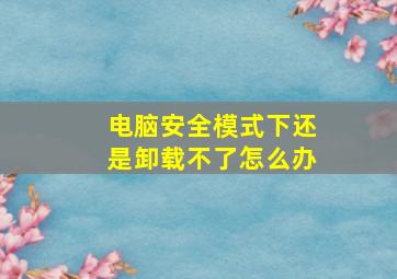 电脑安全模式下还是卸载不了怎么办