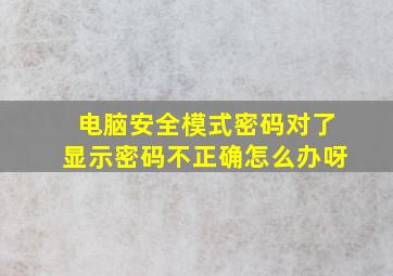 电脑安全模式密码对了显示密码不正确怎么办呀