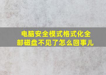 电脑安全模式格式化全部磁盘不见了怎么回事儿