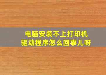 电脑安装不上打印机驱动程序怎么回事儿呀