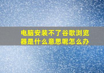 电脑安装不了谷歌浏览器是什么意思呢怎么办