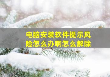 电脑安装软件提示风险怎么办啊怎么解除