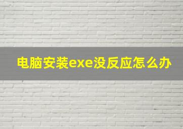 电脑安装exe没反应怎么办