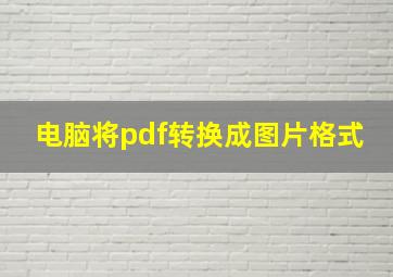 电脑将pdf转换成图片格式