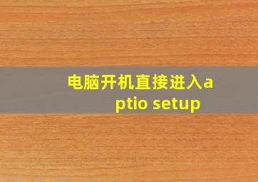 电脑开机直接进入aptio setup