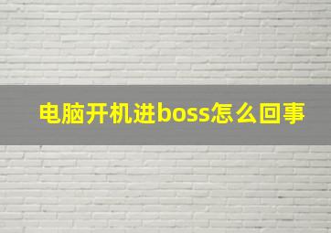 电脑开机进boss怎么回事