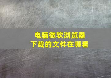 电脑微软浏览器下载的文件在哪看