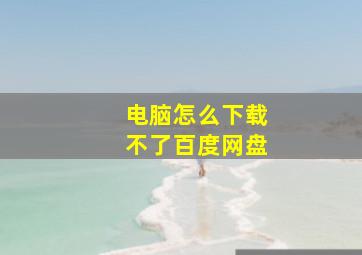 电脑怎么下载不了百度网盘