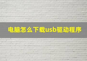 电脑怎么下载usb驱动程序