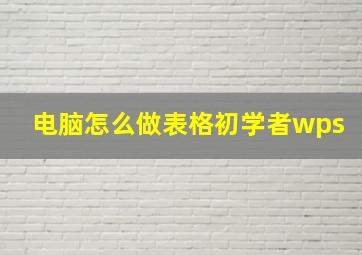 电脑怎么做表格初学者wps