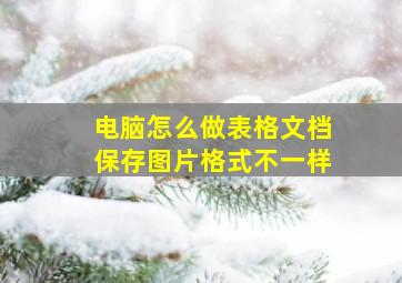 电脑怎么做表格文档保存图片格式不一样