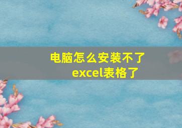 电脑怎么安装不了excel表格了