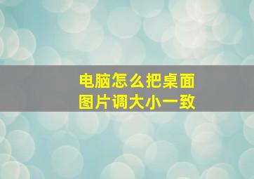 电脑怎么把桌面图片调大小一致