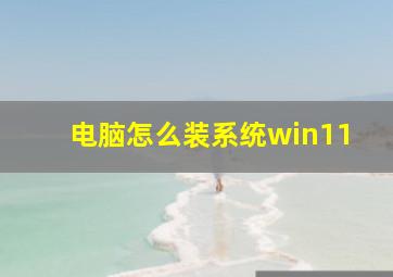 电脑怎么装系统win11