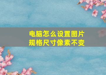 电脑怎么设置图片规格尺寸像素不变