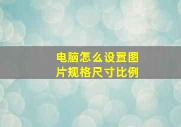 电脑怎么设置图片规格尺寸比例