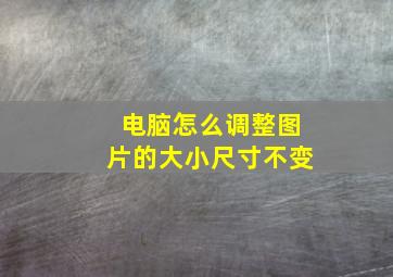 电脑怎么调整图片的大小尺寸不变