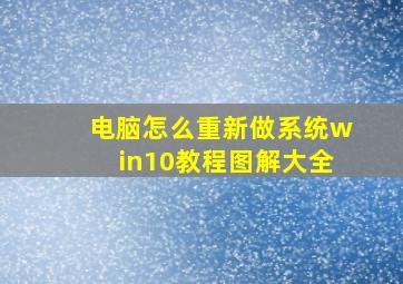 电脑怎么重新做系统win10教程图解大全