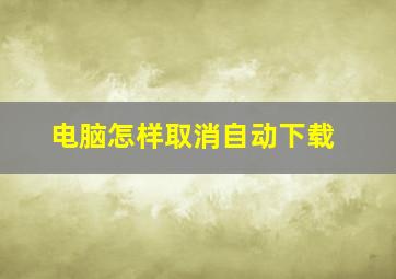 电脑怎样取消自动下载