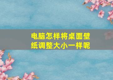 电脑怎样将桌面壁纸调整大小一样呢