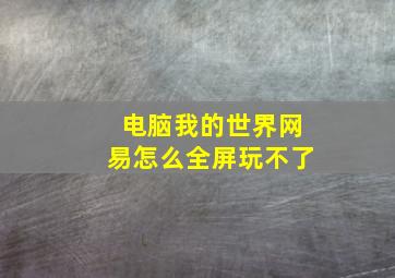 电脑我的世界网易怎么全屏玩不了