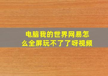 电脑我的世界网易怎么全屏玩不了了呀视频