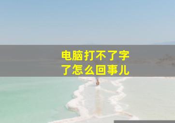 电脑打不了字了怎么回事儿