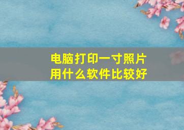 电脑打印一寸照片用什么软件比较好