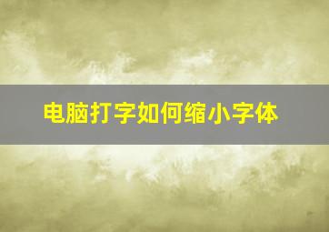 电脑打字如何缩小字体