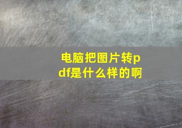 电脑把图片转pdf是什么样的啊