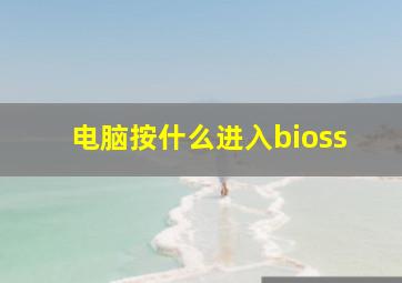 电脑按什么进入bioss