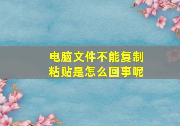 电脑文件不能复制粘贴是怎么回事呢