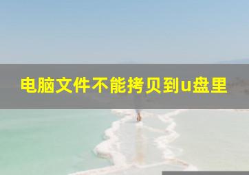 电脑文件不能拷贝到u盘里