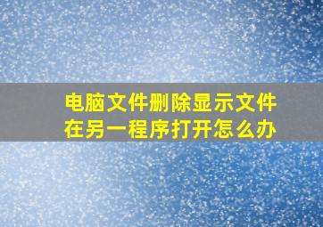 电脑文件删除显示文件在另一程序打开怎么办